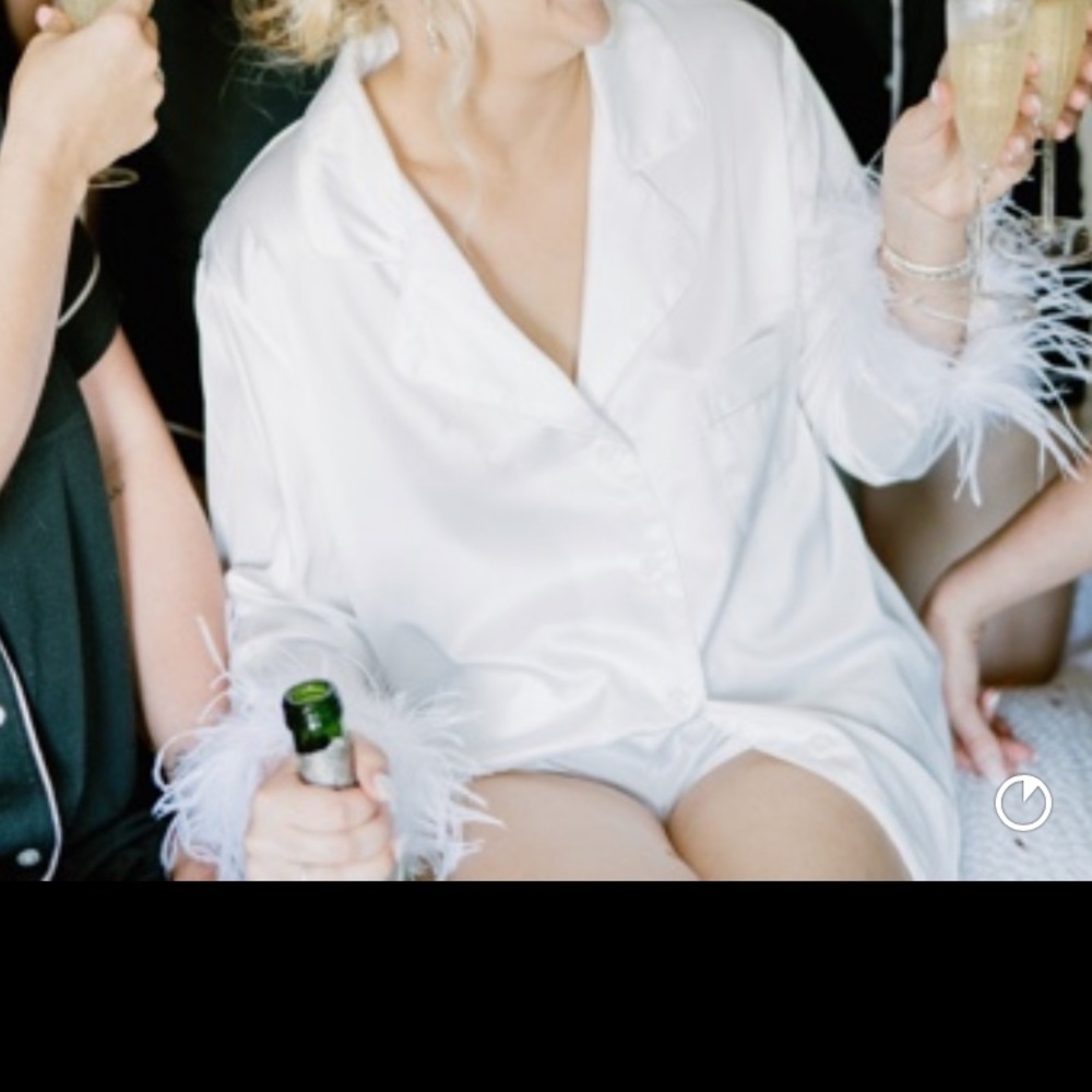 Bride getting ready pajamas